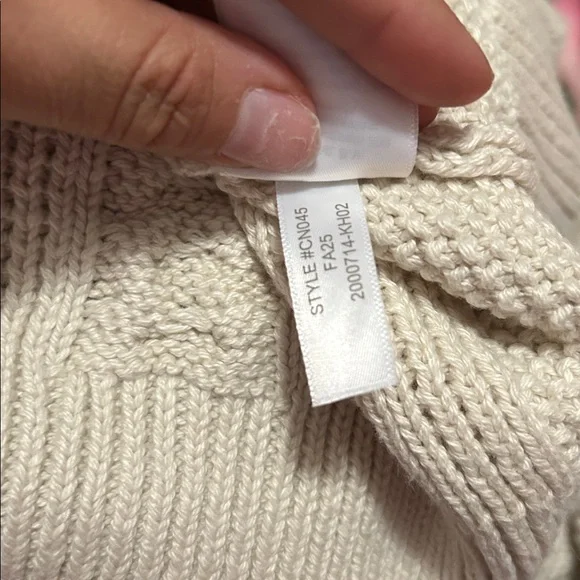 J. Crew Cable crewneck sweater in natural size M NWT $98 - Picture 6 of 6